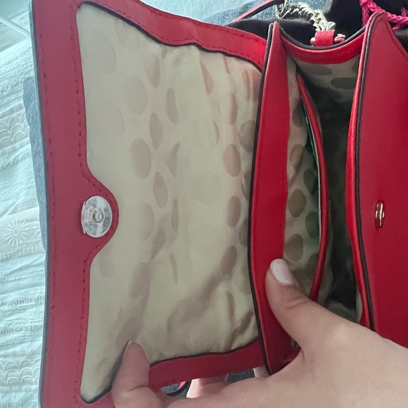 Beautiful mini Kate Spade red crossbody bag with handle for sale, gently used - Picture 6 of 6